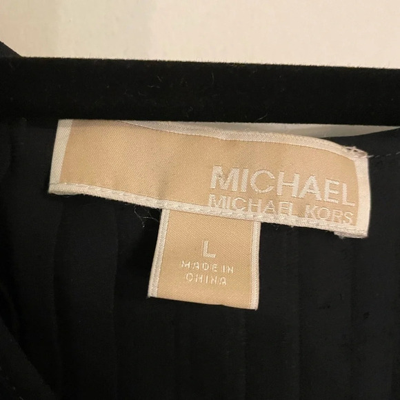 MICHAEL Michael Kors Womens Accordion pleated sleeveless top lined chiffon - Picture 2 of 3